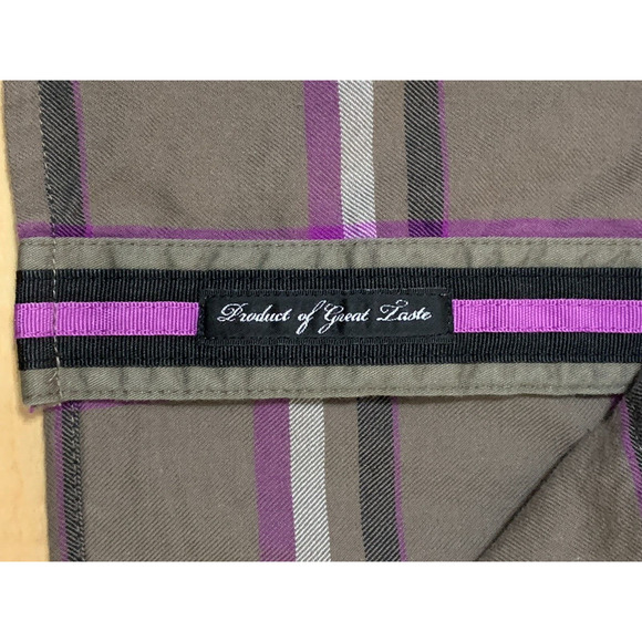 CAVI Mens 6XL Purple Gray Plaid Short Sleeve Button Up Shirt *See Measurements - Picture 10 of 10